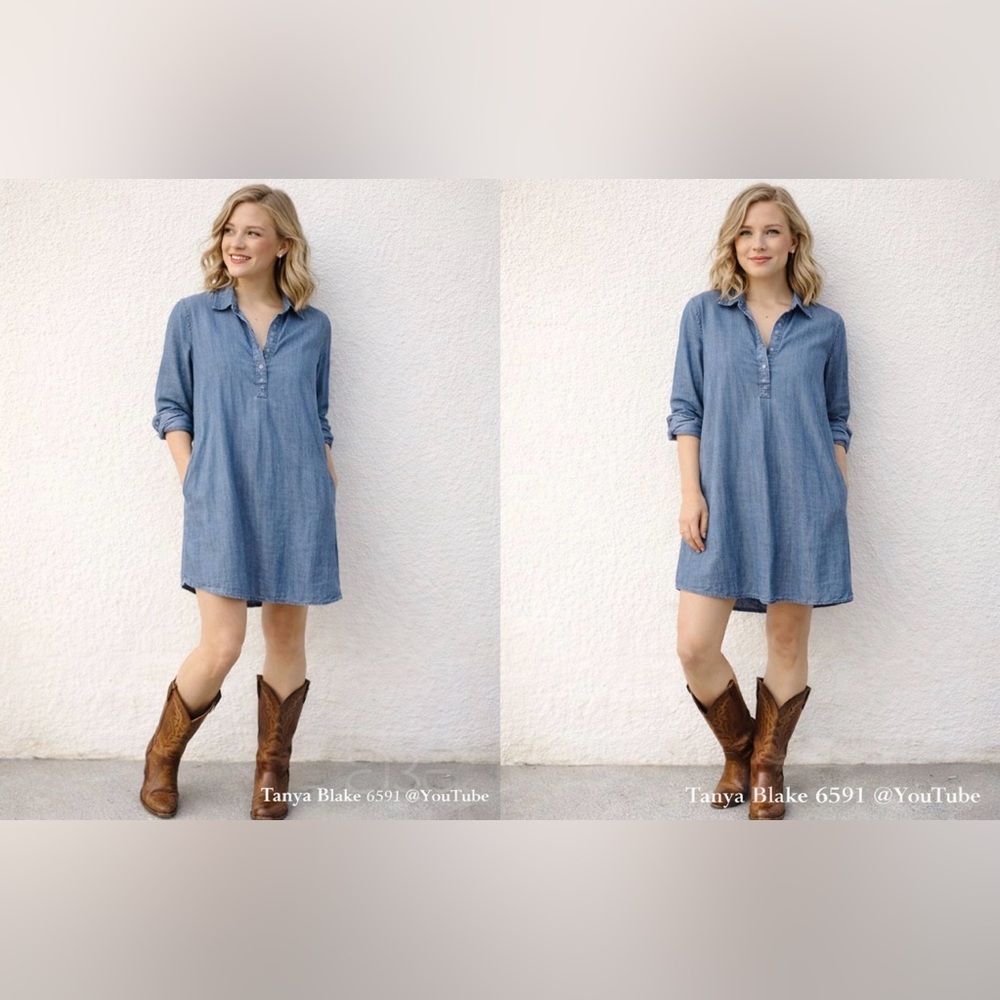 GAP Blue Denim Dress Gap Chambray Shirt Dress – XS (Fits XS/S)